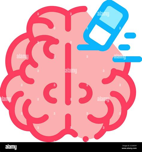 Brain Mind Erase Eraser Icon Vector Outline Illustration Stock Vector