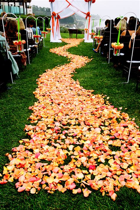 orange rose petal wedding aisle photo by Yvette Roman Photography | Wedding Inspiration Board ...