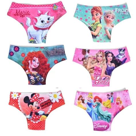 Kit 10 Calcinhas Infantis Personagens Menina Lingerie Shopee Brasil