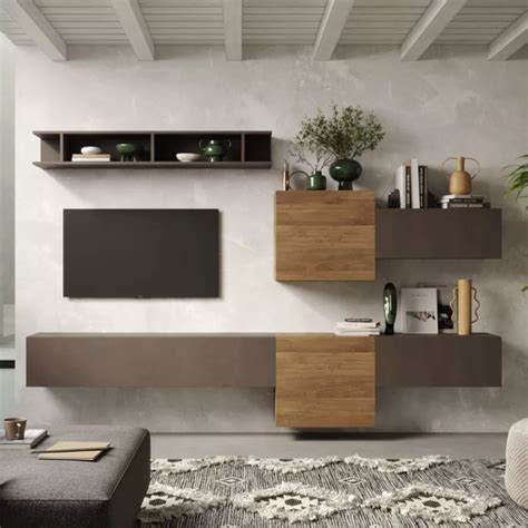 Parete Attrezzata 262x30x190h Cm Mercure E Bronzo Clary