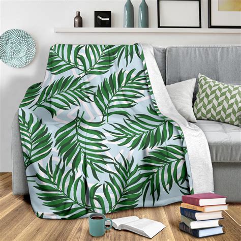 Palm Leaves Pattern Print Design Pl06 Fleece Blanket Jorjune