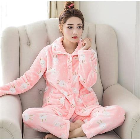 Fuzzy Flannel Pajama Sets Furry Soft Kawaii Cute Kawaii Babe