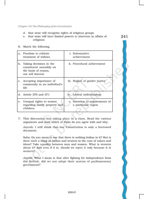 The Philosophy Of The Constitution Ncert Book Of Class Indian