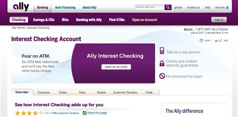 ally bank website fonts
