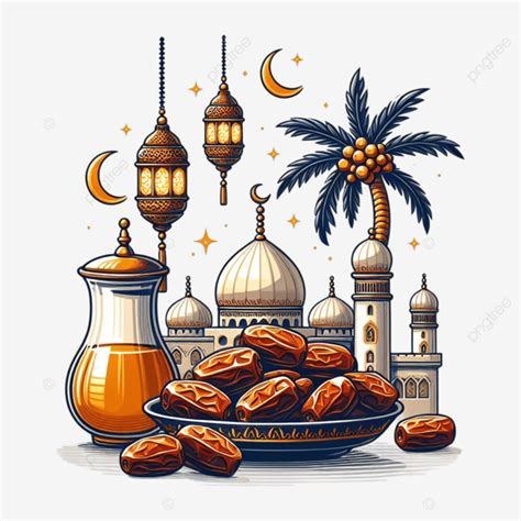 Dates Fruit And Islamic Clip Art Decorations, Iftar, Dates, Ramadan PNG ...