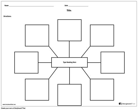 Spider Map Worksheet With 8 Simple Boxes Storyboard