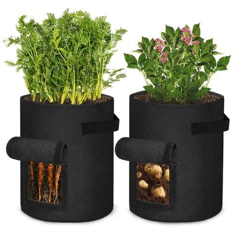 Sac de plantation Sacs à Plantes Tissu Durable 2Pcs 7 Gallon avec