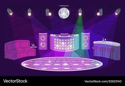 Night club interior with empty dance floor spot Vector Image