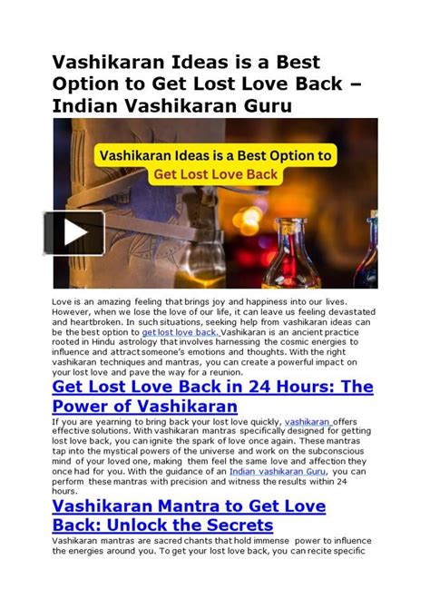 Ppt Vashikaran Ideas Is A Best Option To Get Lost Love Back Indian