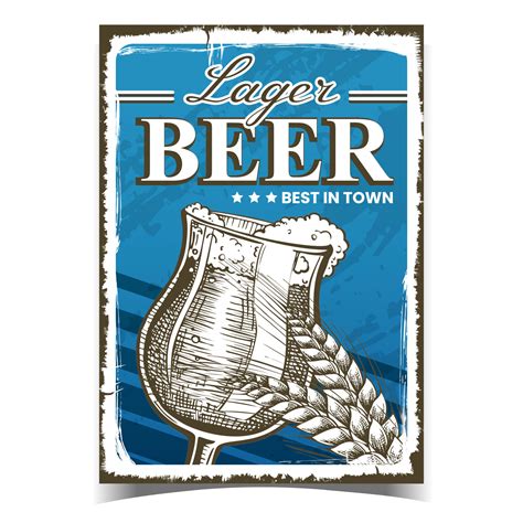 Lager Beer Creative Advertising Banner Vector 17588865 Vector Art at ...