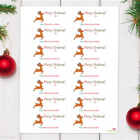 Personalized Rudolph Write On Christmas T Labels Chickabug