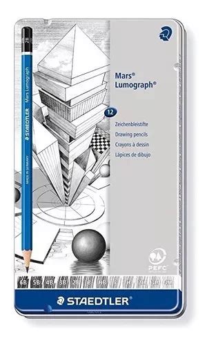 12 Lapices Dibujo Staedtler Mars Lumograph Profesional Lata MercadoLibre