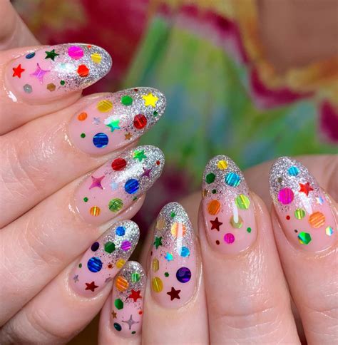 Clear Confetti Nail Designs For Parties In 2023 Morovan