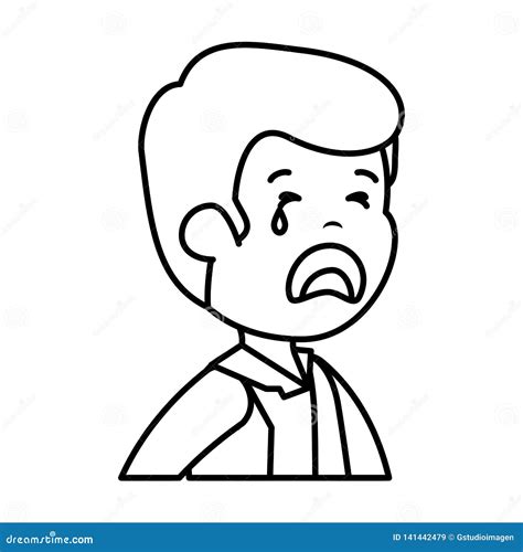 Young Sad Man Crying Character Stock Vector Illustration Of Cartoon