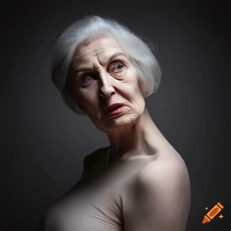 Emotional Portrait Of Slim Mature Woman In Expressive Art Style On Craiyon