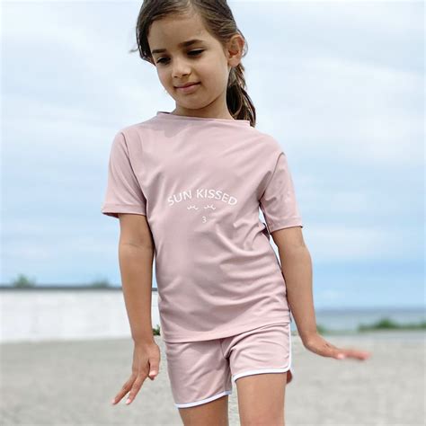 Luna Sunkissed Uv Swimshirt Rose Nude Petit Crabe