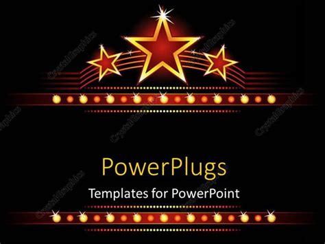 PowerPoint Template: Big stars background with stars and lights glowing ...