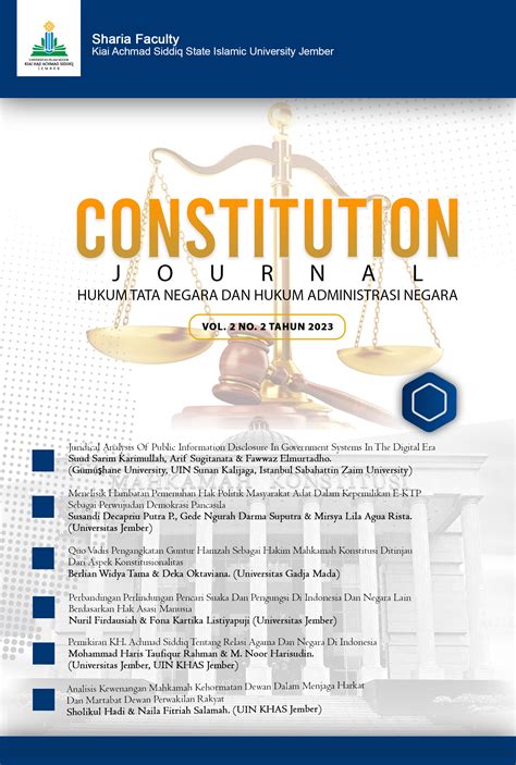 Vol. 2 No. 2 (2023): Constitution Journal December 2023 | Constitution ...