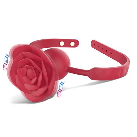 Role Play Silicone Sm Rose Design Gag Ball Adult Bondage Vibrator Adult Sex Toys Sex Doll And