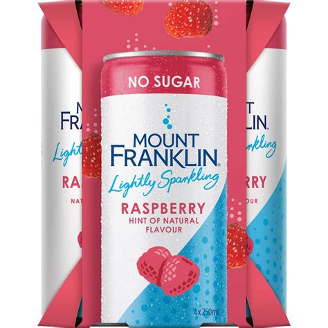 Mount Franklin Lightly Sparkling Water Raspberry Multipack Mini Cans