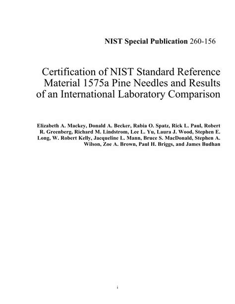 PDF Certification Of NIST Standard Reference Material 1575a DOKUMEN