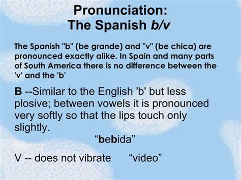 Spanish Pronunciation | PPT