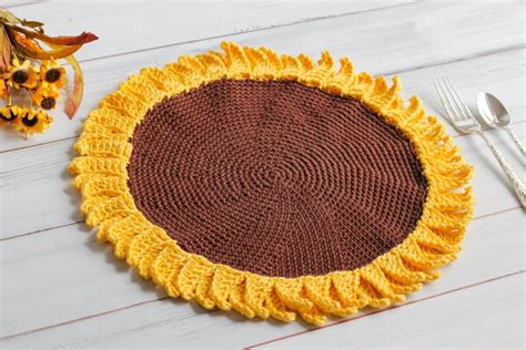 Sunflower Crochet Pattern Placemat Free Crochet Pattern Nana S Crafty