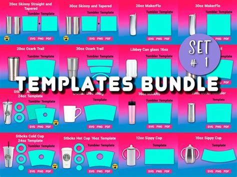 Tumbler Templates SVG Bundle Set 1 Sublimation Templates For Etsy UK