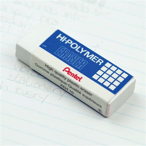 Pentel Hi Polymer Large White Erasers Box Of 10 Grand And Toy