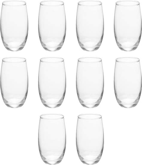 Discount Promos 10 Mikonos Clear Stemless Wine Glasses Set 15 Oz Barware