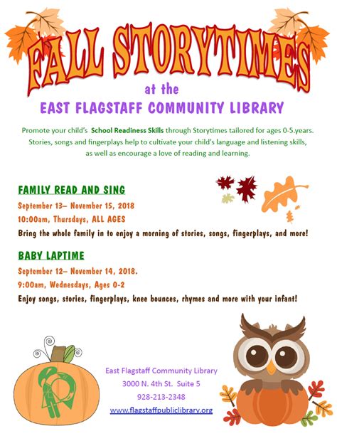 Flagstaff Public Library announces October events : Children & Youth News | Coconino Coalition ...