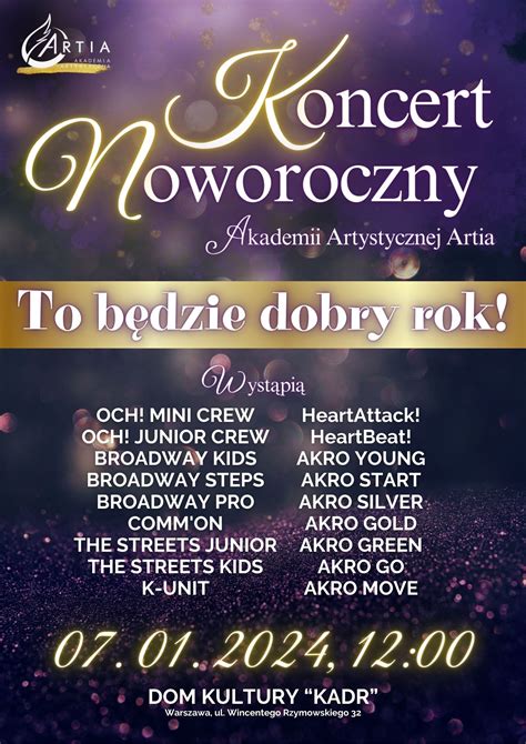 Artia Akademia Artystyczna Koncert Noworoczny Warszawa