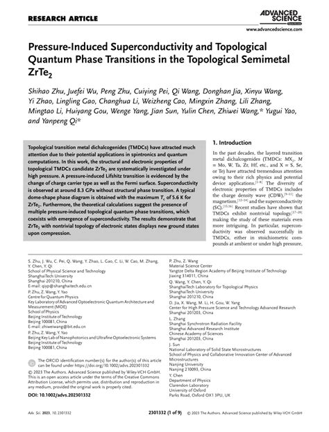 Pdf Pressureinduced Superconductivity And Topological Quantum Phase