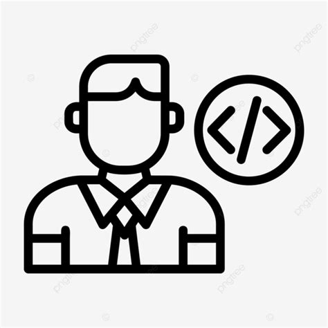 Developer Line Icon Vector Developer Icon Avatar Coder Png And