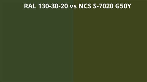 Ral 130 30 20 Vs Ncs S 7020 G50y Ral Colour Chart Uk