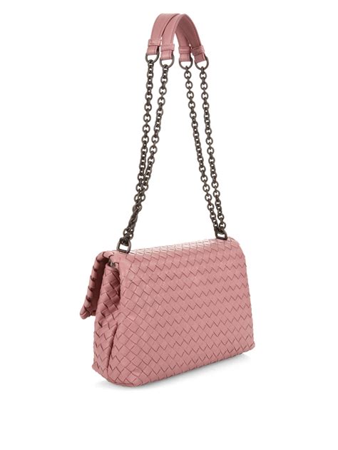 Lyst Bottega Veneta Olimpia Small Intrecciato Leather Shoulder Bag In Pink