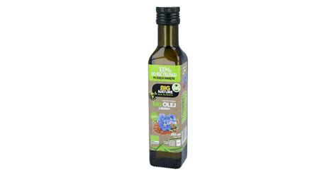 Big Nature BIO olej lniany tłoczony na zimno 250 ml skład cena