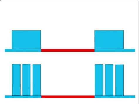 A (top): Shows two solid pulses, and B (bottom) shows two pulses, each ...