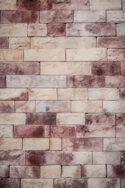 Cream And Maroon Brick Wall Concrete Or Stone Texture Ar V Job Id