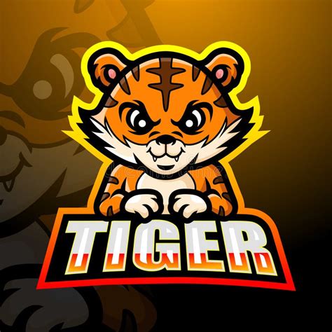 Tiger Mascot Esport Logo Design Stock Vector Illustration Of Game