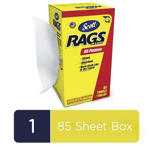 Scott Rags In A Box All Purpose 1 Pop Up Box 85 Disposable Rags Per