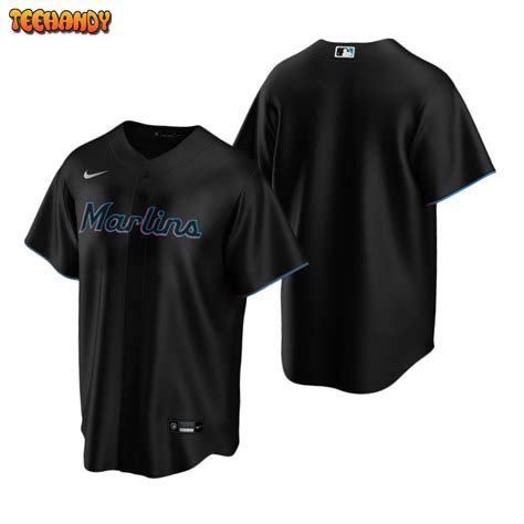 Miami Marlins Team Black Replica Alternate Jersey