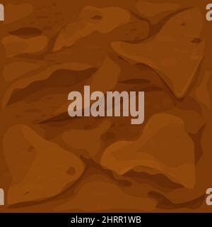 Ground Texture Soil Top View In Cartoon Style Seamless Game Interface