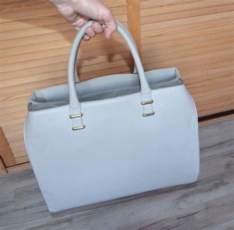 Szara Kremowa Nude Torebka Shopper bag kuferek HM duża torba XL A4 w