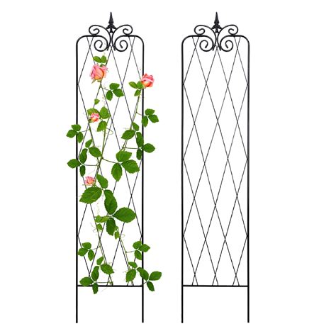 SCENDOR 2 Pack 71 H X15 W Trellis Black Garden Trellis For Climbing