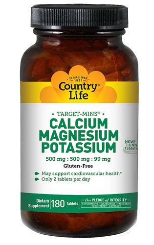 Country Life Calcium Magnesium Potassium 180 Tablets Vitacost