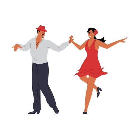 Gente Bailando Salsa O Bachata Bailando Ilustraci N Vectorial Plana