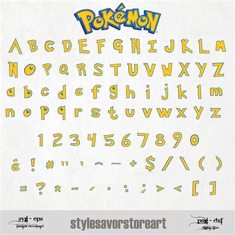 Pokemon Font SVG, Pokemon Alphabet File, Cut File, Clipart ...