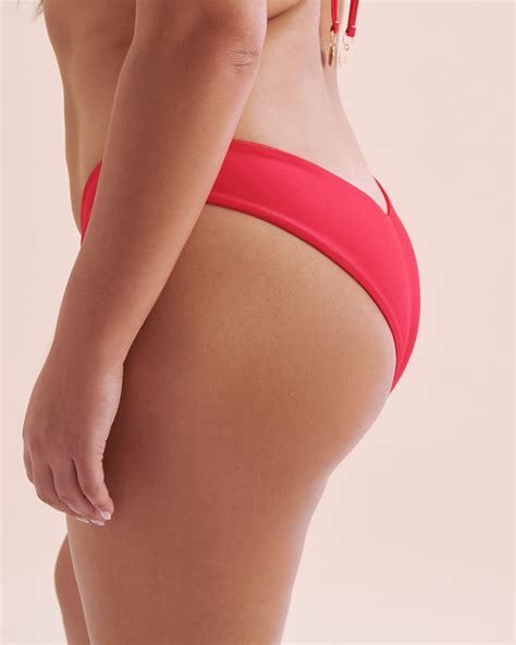 Kulani Kinis Neon Rose Shimmer V Cut Cheeky Bikini Bottom Neon Rose Bikini Village