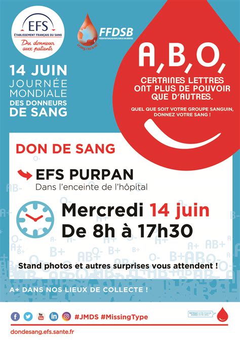 Journ E Mondiale Des Donneurs De Sang Efs Purpan Le Juin